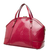 グッチ マイクログッチシマ ハンドバッグ 309614 ピンク エナメル レディース GUCCI 【中古】